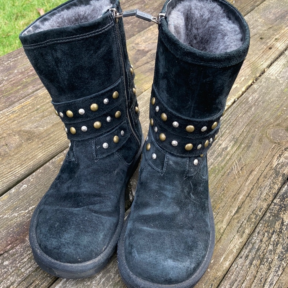 UGG “Clovis” black suede boots, size 6